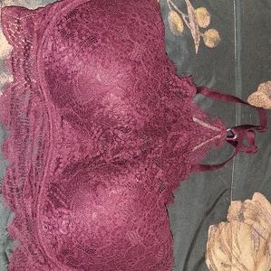 Victoria Secret's PINK Eyelash lace high neck push up bralette